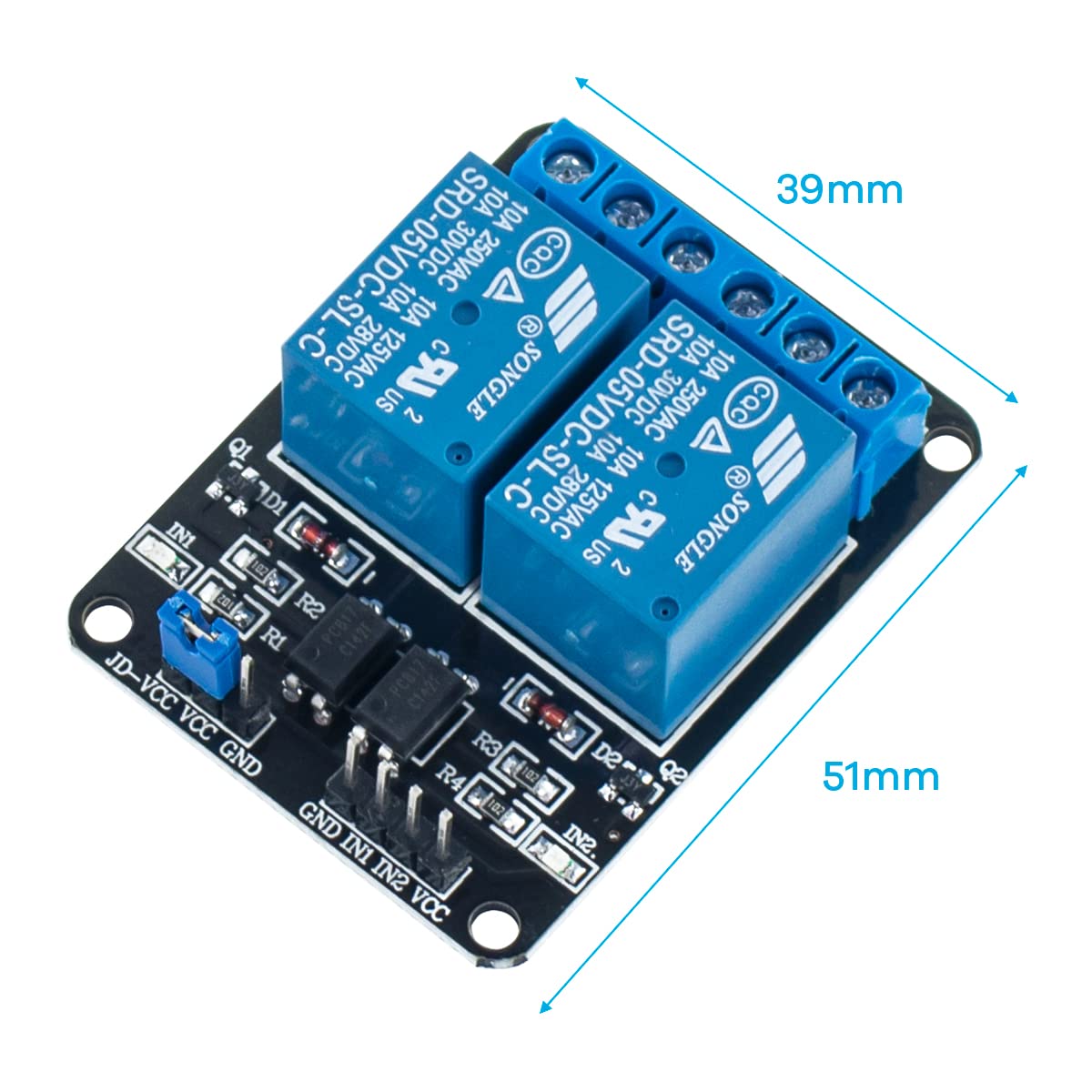 5 Volt Relay Module with Optocoupler Isolation Supports High or Low Level Trigger